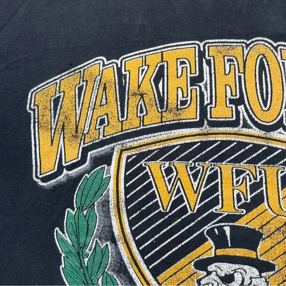 VTG 90s Wake Forest Demon Deacons RARE Single Stitch Men’s Black t-shirt size L
